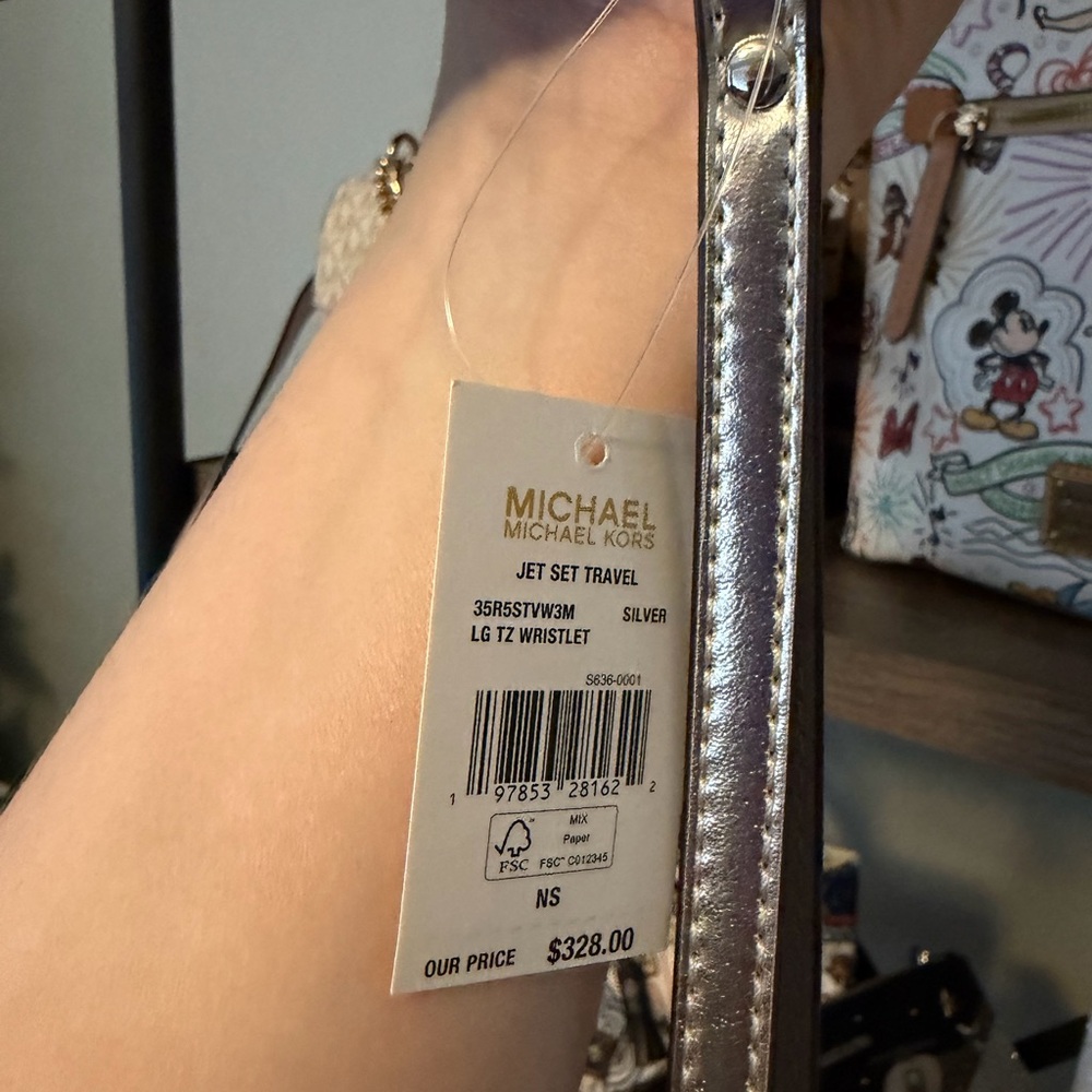 Michael Kors Metallic Silver Patchwork Wristlet C… - image 3